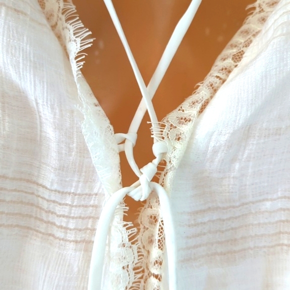 J.O.A. Los Angeles Sheer Woven Linen Blend Short Romper - Picture 9 of 16